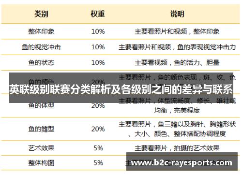 英联级别联赛分类解析及各级别之间的差异与联系