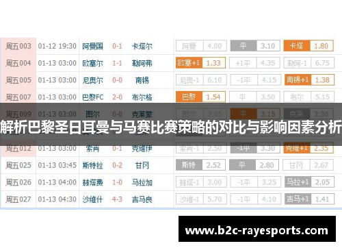解析巴黎圣日耳曼与马赛比赛策略的对比与影响因素分析